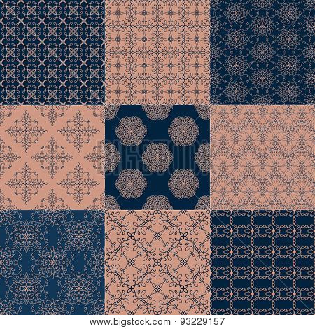 Set Of Nine Seamless Patterns