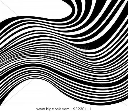 Black And White Mobious Wave Stripe Optical Design