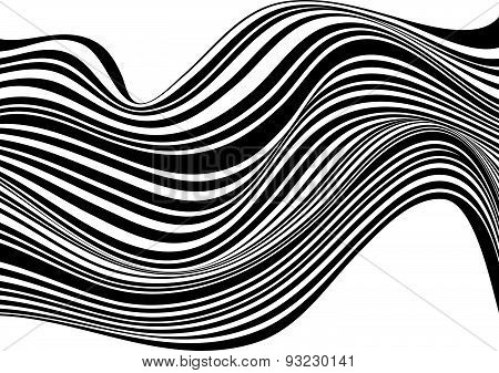 Black And White Mobious Wave Stripe Optical Design