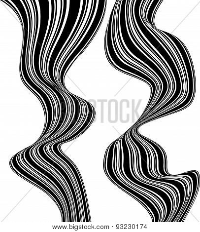 Black And White Mobious Wave Stripe Optical Design