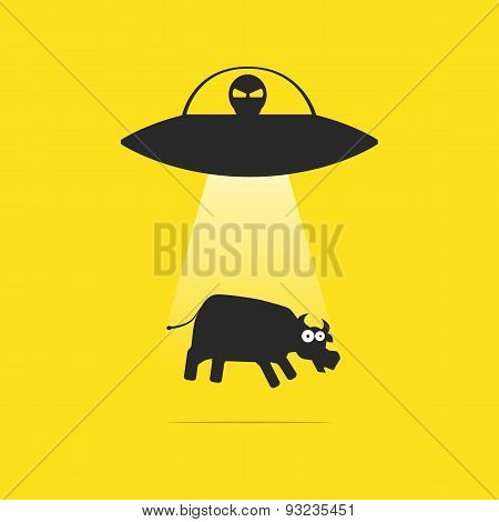 UFO and cow