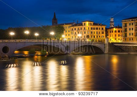 Ponte Risorgimento and Adige, Verona, Italy