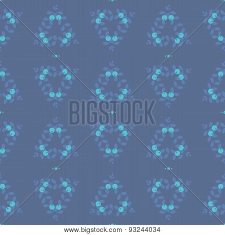 Seamless abstract pattern, blue berry circles