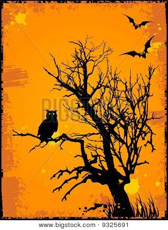 Halloween-Hintergrund mit Eule