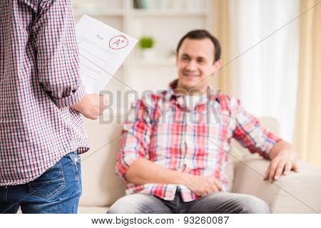 Father And Son At Home