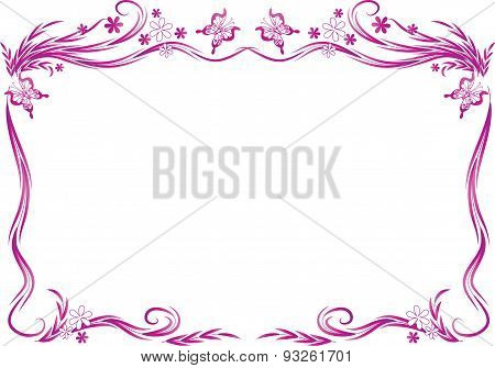 butterfly and flowers background