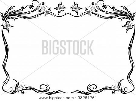 butterfly and flowers background