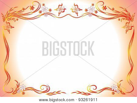 butterfly and flowers background