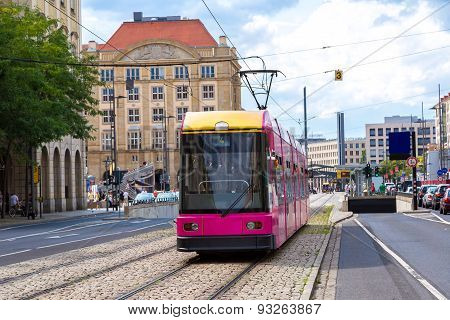 Modern Tram In Dresden