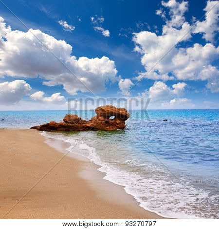 Almeria Mojacar beach in Mediterranean sea of Spain