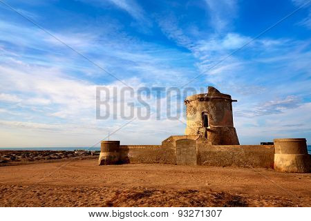 Almeria Cabo de Gata tower Torreon in San Miguel Beach at Spain