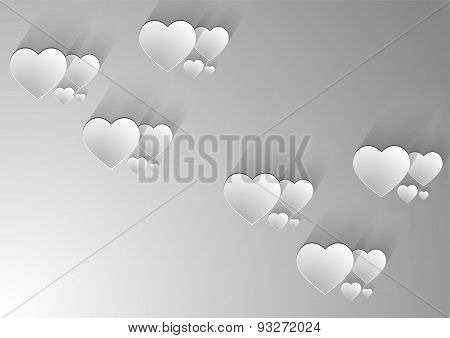 Gray hearts background
