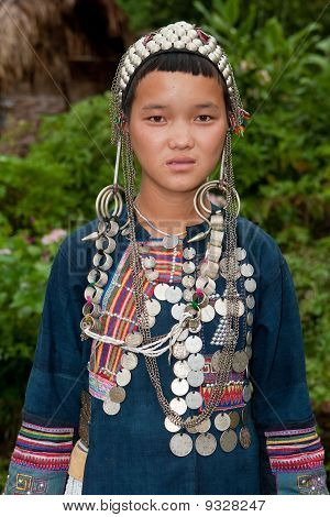Porträt junger Akha In Laos