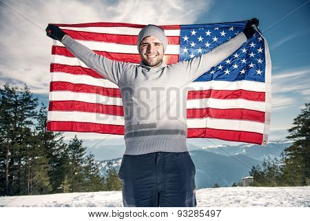 Usa Flag On The Top