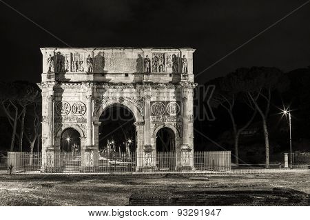 arch of rome by night
