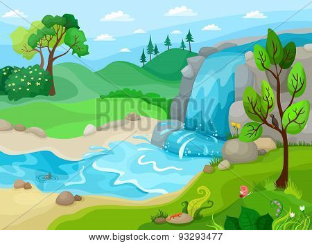 waterfall vector illustration