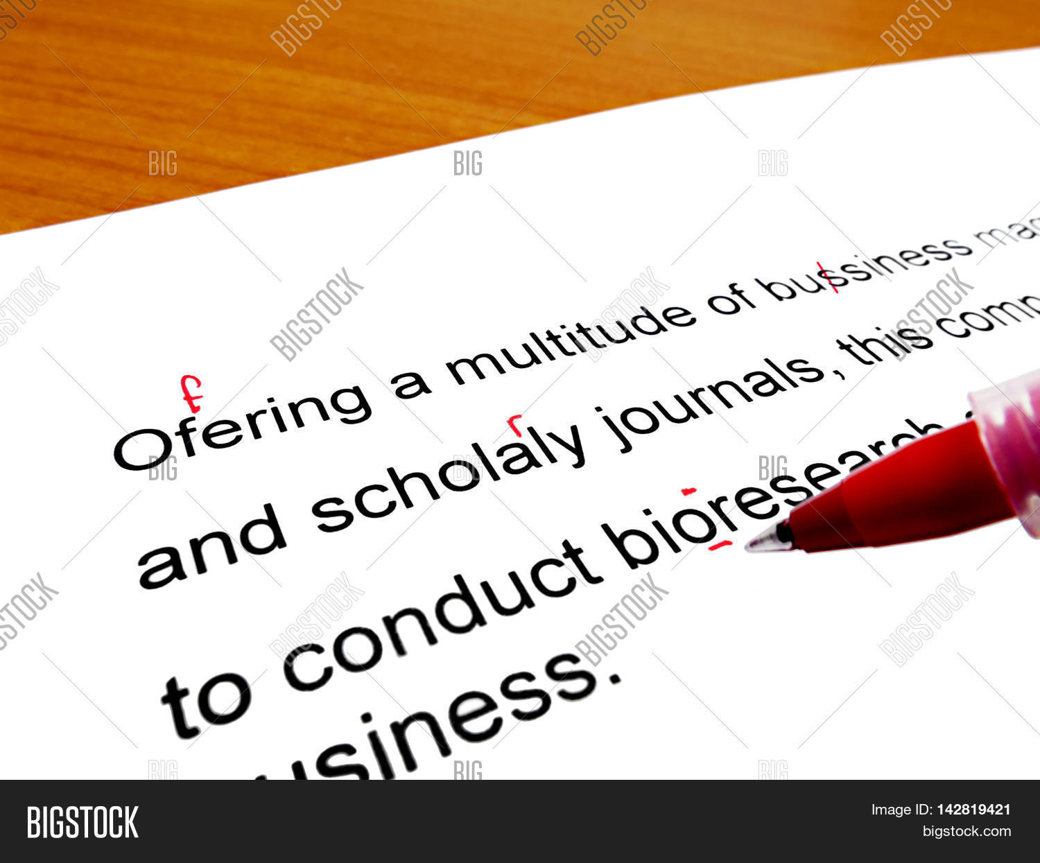 Red Pen Correcting Image & Photo (Free Trial) Bigstock