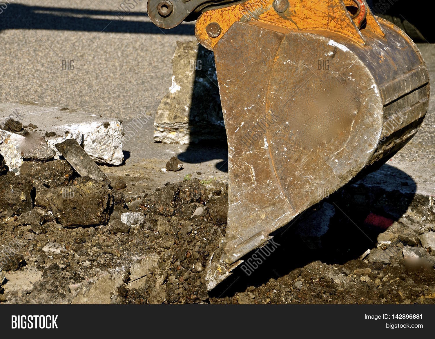 Backhoe Picks Concrete Image & Photo (Free Trial) Bigstock