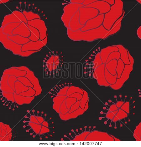 stock vector seamless floral pattern for printing on paper fabric. rose ornament