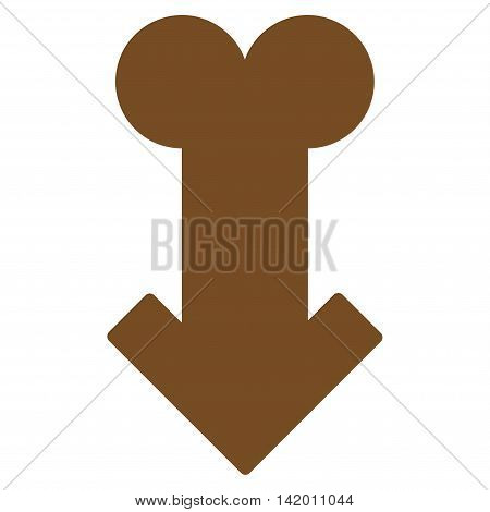 Male Sexual Disfunction vector icon. Style is flat symbol, brown color, rounded angles, white background.