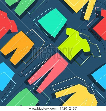 Modern style clothes banner color design. Vector illustration seamless pattern template