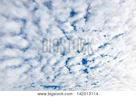 Beautiful Blue Sky With Clouds. Nature Background. Outdoors