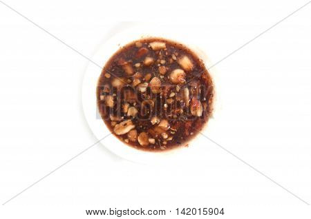 Sweet fish sauce ready to serve Thai traditional food and dessert style