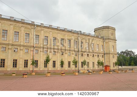 Fragment of the Big Gatchina Palace in Gatchina Russia.