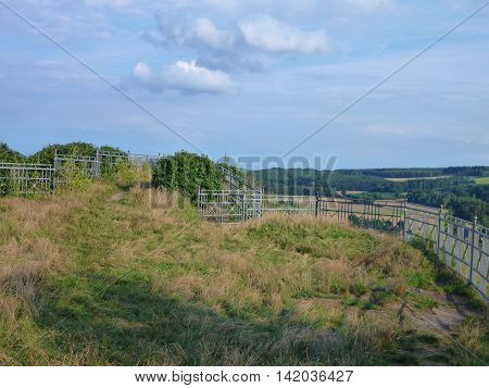 Steel Railing On The Edge Of A Natural Lookout