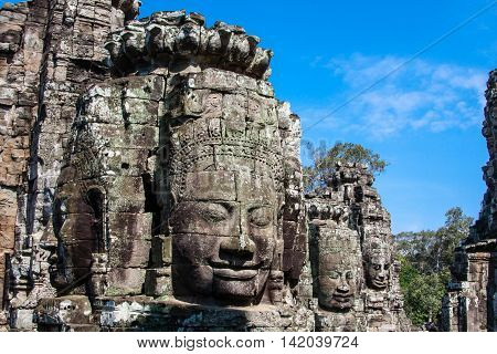 Majestic Bayon Temple Angkor Siem Reap Cambodia