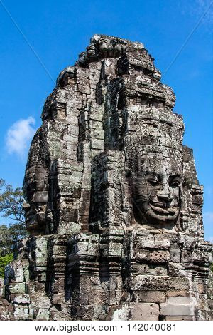 Majestic Bayon Temple Angkor Siem Reap Cambodia