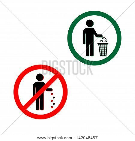 Keep clean icons. Do not litter sign.
