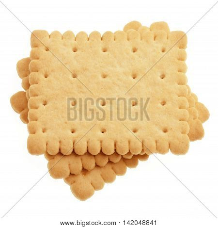 Biscuits Isolated On White Background.
Three pieces of cakes.