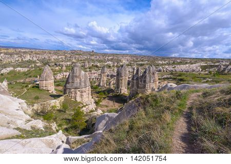 Famous Love valley in Cappadocia, Turkey
