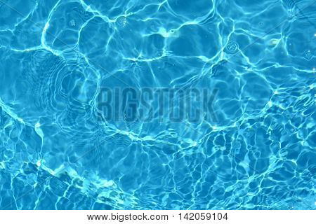Water blue surface with ripples sun light