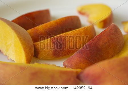 Ripe peach fruit isolated on white background cutout