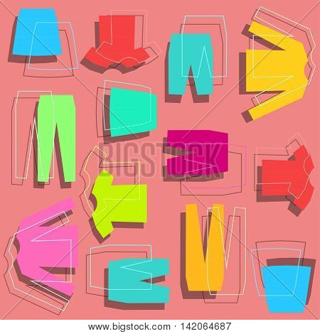 Modern style clothes banner color design. Vector illustration seamless pattern template