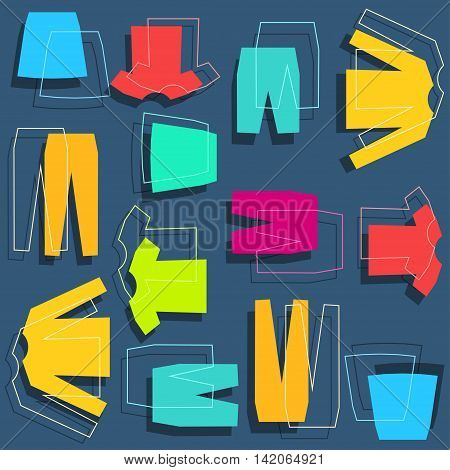 Modern style clothes banner color design. Vector illustration seamless pattern template
