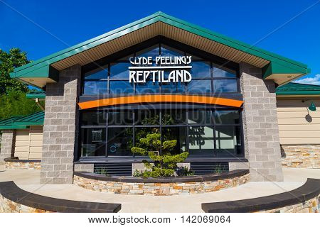 Allenwood PA - July 26 2016: Clyde Peeling's Reptiland is an enduring and unusual roadside attraction in north central Pennsylvania.