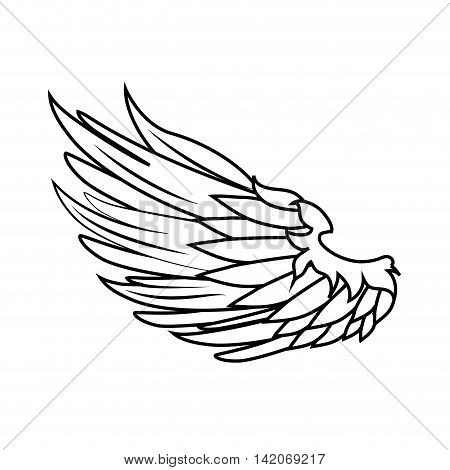wing angel bird heaven fly eagle nature freedom sign icon vector graphic isolated and flat illustration