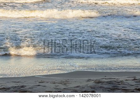 View on Sandy Baltic beach - Mielno Poland.