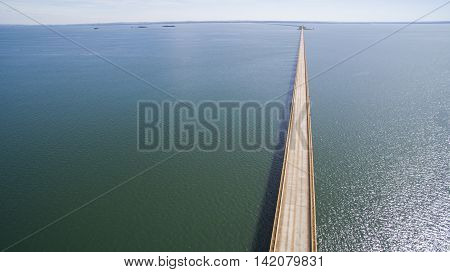 Aerial View Bridge Of Mato Grosso State Border With Sao Paulo State In Brazil. July, 2016