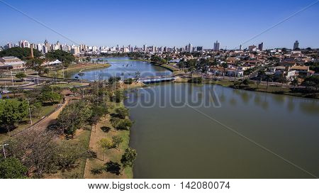 Aerial View Of The City Of Sao Jose Do Rio Preto In Sao Paulo In Brazil. July 2016 .