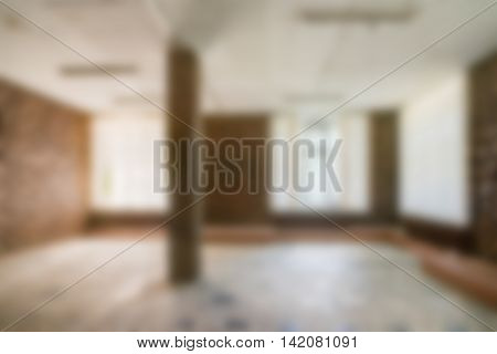 Common office building interior  theme creative abstract blur background with bokeh effect