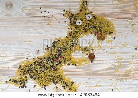animal hazelnuts pasta, a place for an inscription