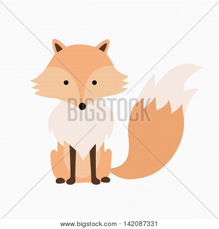 cute cartoon foxes in modern simple flat style. Isolated vector illustration