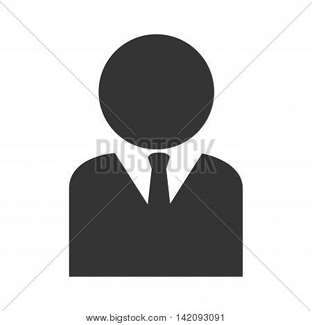 head peson suit tie business human silhouette job vector graphic isolated and flat illustration