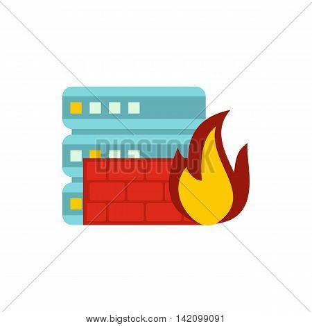 Fire protection in file store icon in flat style isolated on white background. Security symbol
