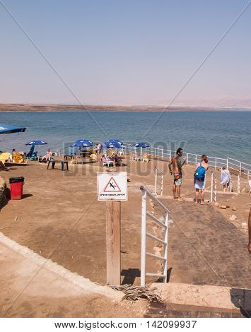 DEAD SEA ISRAEL - Juli 14: Bathing brine and mud in the Dead Sea Israel Juli 14 2015.