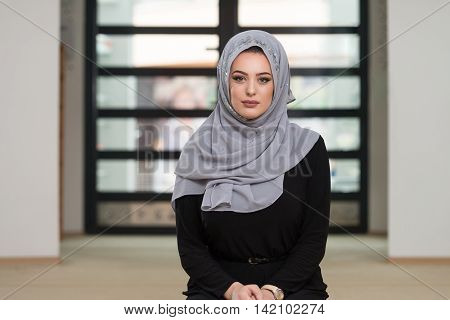 Woman Praying In The Mosque